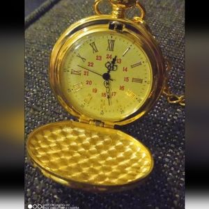 New gold Son quartz Pocket Watch